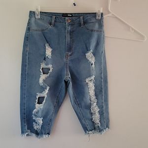 Biker jean shorts